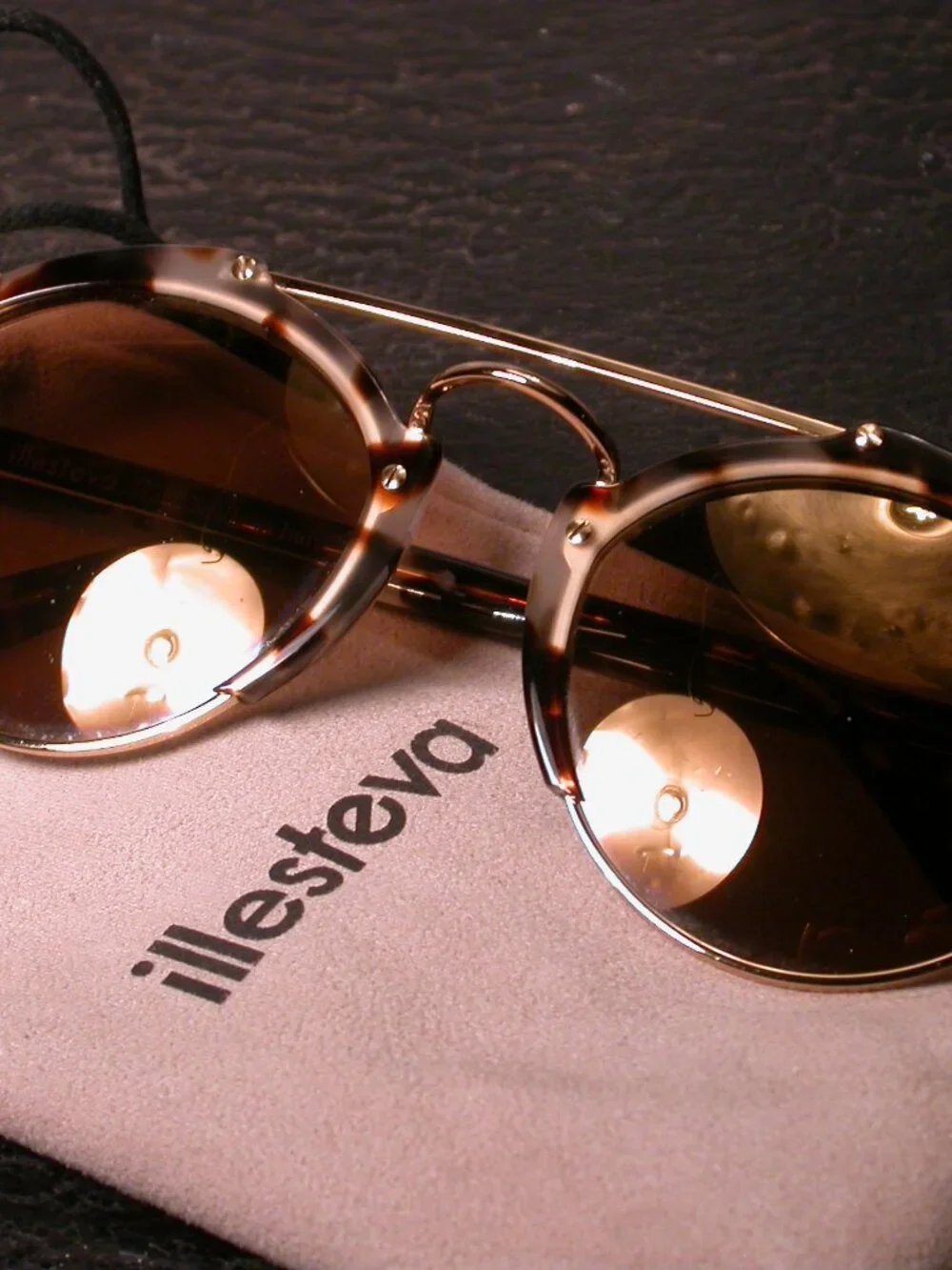 Authentic Illsteva Milan Gold Blonde Tortoise Sunglasses Handmade Italy